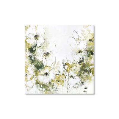 China OEM Hand Paintings Modern Artwork Nature White Flower Wall Paintings Canvas Canvas Art Pictures for Wall Decoration for USA Europe Markets for sale