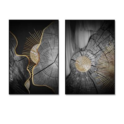 China Wholesale Abstract Wall Paintings Canvas Art Decor Set Black Abstract Canvas 2 Print Wall Painting Living Room Decor For Sale for sale