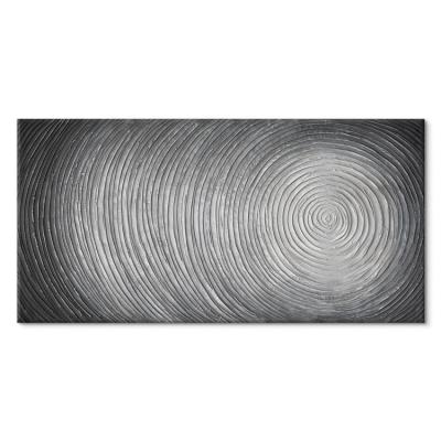 China Wholesale Abstract Gray Circle Trajectory Canvas Oil Painting For Wall Decor Hand Painted Ready To Hang Size In Inches 24*48 for sale