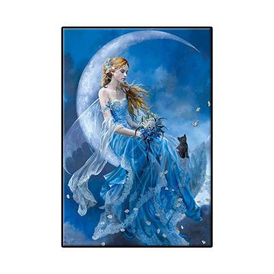 China 23 Color Beads Wall Art For Adult For Beginner Diamond Painting Kits Top Sell 5D Fairy Sitting On The Moon Embroidery Cross Stitch Canvas for sale