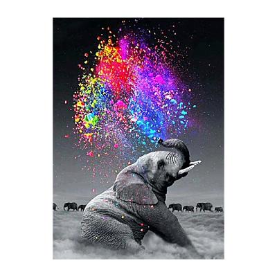 China Hot Sale 24 Color Beads Nauty Elephant Round Drill Embroidery Cross Stitch Arts Canvas Wall For Adult For Beginner Diamond Painting Kits for sale