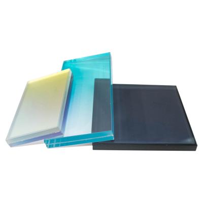 China School Colored Safety Glass Laminated Flooring 6mm 8mm 10mm 12mm Thick Safety Tempered Laminated Glass for sale