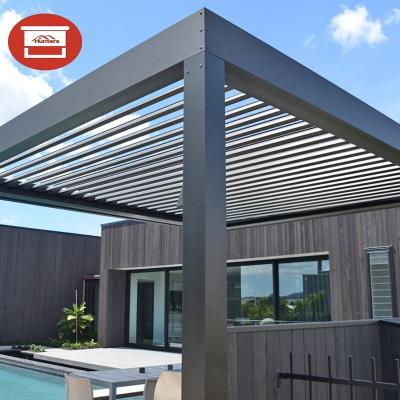 China Aluminum Sun Shade Canopy Project Sun Shading Waterproof Aluminum Canopy Pergola System for sale