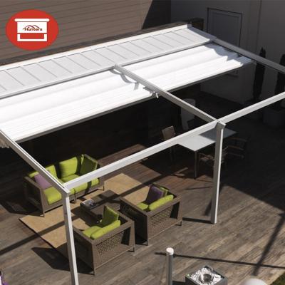 China Anti-UV Outdoor Removable Pergola Awnings For Retractable Roof LED Lights for sale