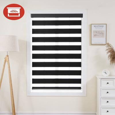 China Environmental Friendly Office Home Dual Layer Fabric Blackout Zebra Roller Blinds for sale