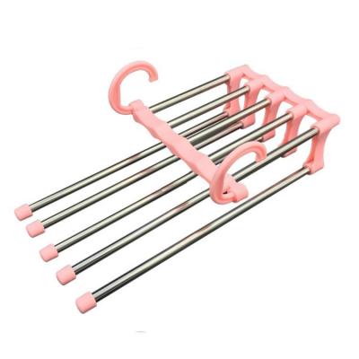 China Easy To Carry Shape Hangers Metal Hanger For Pants Magic Multilayer Fabric Hangers for sale