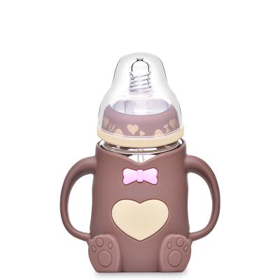 China Factory Direct Sale Baby Bottle 240ml Baby Feeding Bottle Stocked Glass for sale