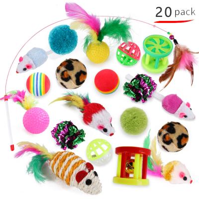 China Liveable Set Amazon Exclusive Pet Cat Toys 2021 New Hot Selling Pet Toys Yiwu Cat Toys 20 Piece Set for sale