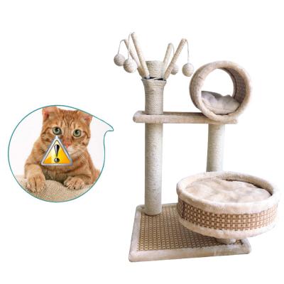 China Sisal Climbing Scratcher Cat Tree House Large High Quality Wooden Durable Breathable for sale