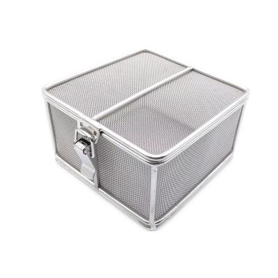 China Sustainable Hot Sale Medical Instrument Corrosion 316 Stainless Steel Disinfection Woven Crimped Basket for sale