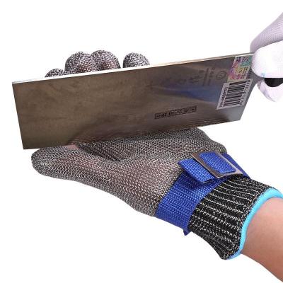 China Comfortable Butcher Wire Anti Cut Meat Cutter Oyster Food Safety Level 6 Stainless Steel Gloves for sale