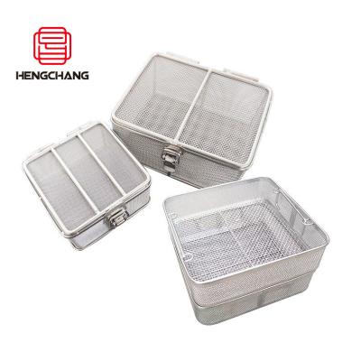 China 304 Sterile Custom Made 316 Hospital Stainless Steel Surgical Medical Tray Stainless Steel Disinfection Basket for sale