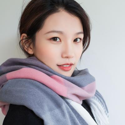 China Women's Simple Multicolor Fashion Candy Color Classic Soft Checked Shawl Scarves Long Wraps Long Scarf Ladies for sale