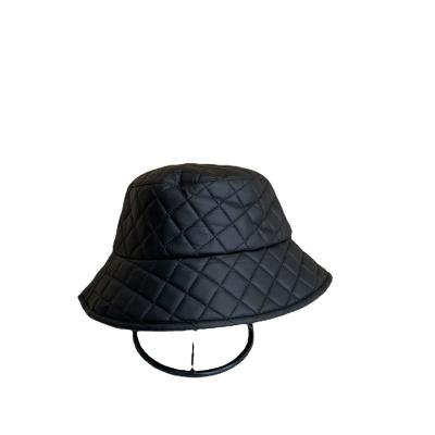 China Japan and Korea Style Cotton Unisex Fashion Washed Plain Simple Solid Washed Bucket Hats Diamond Checked Women Winter Warm Hats for Women All-Math Hat for sale