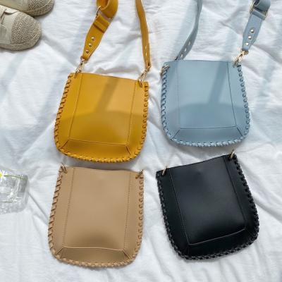 China High Quality Solid Color PU Leather Custom Mini Rope Girls Crossbody Messenger Mobile Bags Square Chest Sling Shoulder Bag For Women for sale