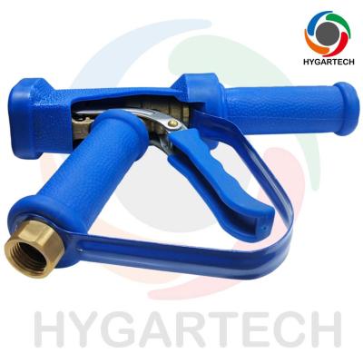 China Brass Industrial Blue Water Gun Hot Water Use With Extension Tube Nozzle And Safety Loop Wash Down Cleaning for sale