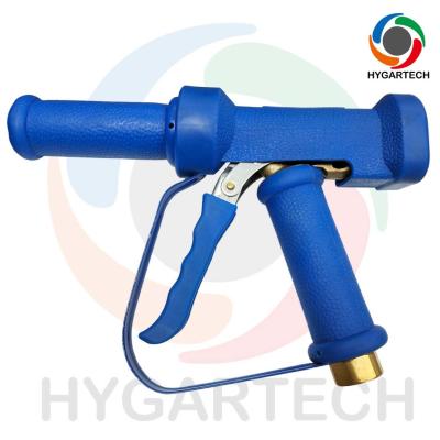 Chine Pistolet de lavage en laiton industriel bleu avec boucle de sécurité et buse de tube d'extension Laver à l'eau chaude Utiliser le nettoyage à vendre