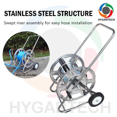 China High Durability Stainless Steel Trolley Hose Cart Supplied As Bare Hose Reel For Washing / Gardening / Irrigation for sale