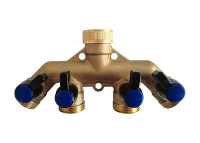 China Five Way Garden Tap Valve , Bibcock Ball Valve Sandblast Rough Brass Surface Male Thread Outlet for sale