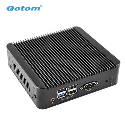 China High Definition Win 98 7 10 Quad Fanless 12V Lan Box Mini Enclosed PC Host With SIM No Card Slot No Monitor for sale