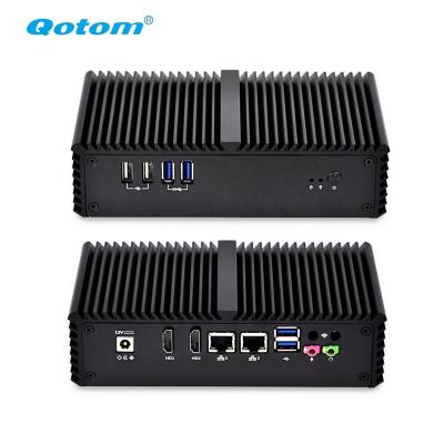 China For Fanless Core i3-4005U 1.7ghz, 6 USB, 2 HD Video Port, Business Qotom Q330S PC Mini PC Mini Dual LAN Linux for sale