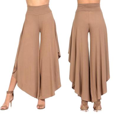 China 2021 Autumn Breathable Swamp 9 New Women's Stylish Irregular Ruffle Wide-Leg Pants Women Stacked Pants Women Streetwear Culottes for sale