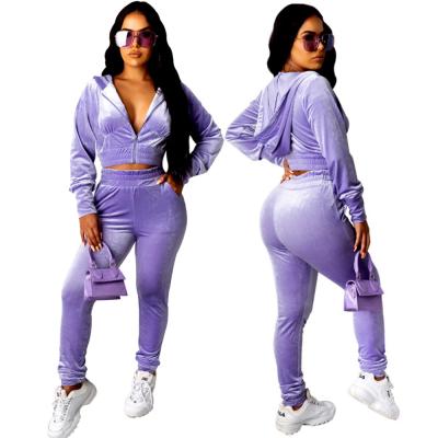 China hot sale fashion woman tops Anti-wrinkle and sleeve solid two-piece set long pants with pants set women leisure sets for sale