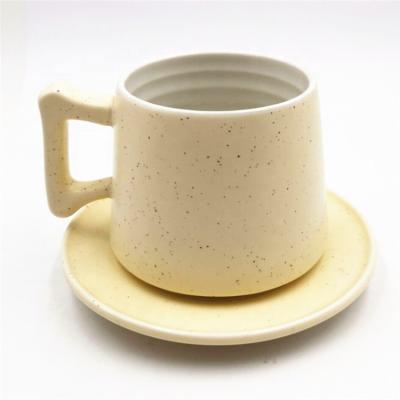 China Disposable Custom Simple Ceramic Coffee Cup And Saucer Set For Japan And Korea Office Export for sale