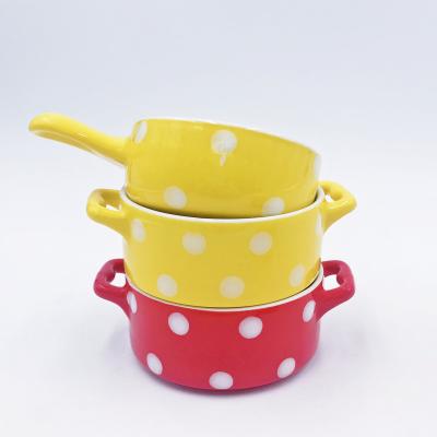 China New Design Viable Color Luster Mini Small Ceramic Sauce Baking Dish Snack Dish Bowl Dish for sale