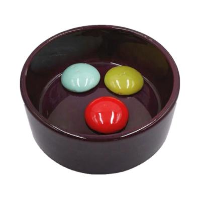 China Large Capacity Disposable Round Customizable Pet Flat Bottom Bowl Ceramic Food Bowl for sale