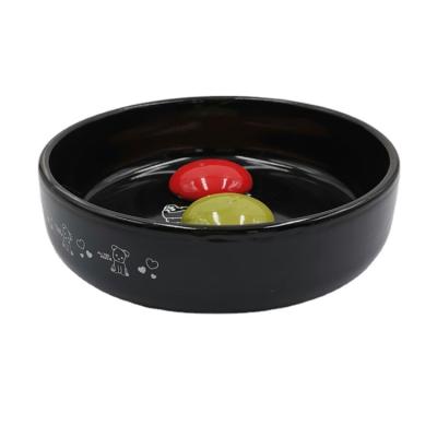 China Export Quality Disposable Black Simple Pet Food Bowl Ceramic Custom Bowl for sale