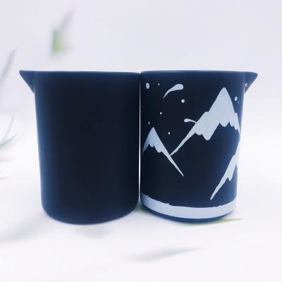 China Weddings Halloween Gift Frosted Black White MATE Color Ceramic Candle Jars With Custom LOGO for sale