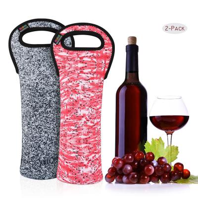 China Wholesale Waterproof Neoprene 2 Sleeve Wine Sleeve Private Label 750ml Bottle Carrier Tote Bag for sale