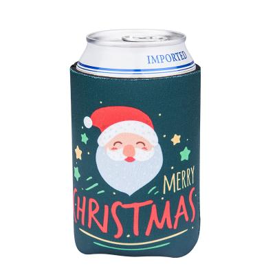 China Cooler Size Quality Neoprene Promotional Beer Can Cooler Sleeve Cover For Christmas for sale