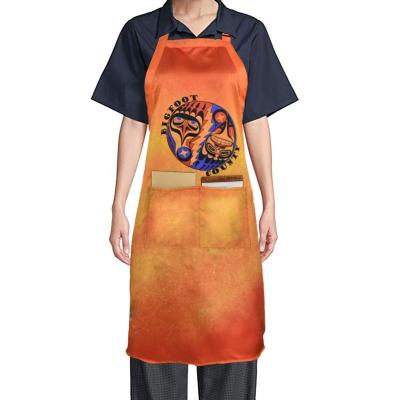 China Wholesale Reusable Custom Design OEM Logo Polyester Bib Apron Aprons For Women Cooking for sale