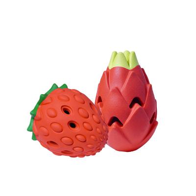 China Interactive Fruit Shape Toy Dog Toy Rubber Permeable Resistant Food Bite Ball Jigsaw Fun Molar Cleaning Insulated Crafts Pet Supplies for sale