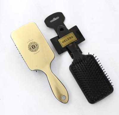 China 2022 Fashion Waterproof Silver Gold Big Square Plastic Paddle Hair Brush for sale