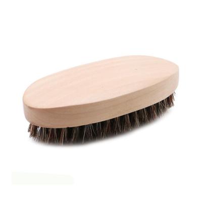 China Waterproof Cheap Wood Lotus Brush Oval Boar Bristle Beard Brush For Men Customized for sale