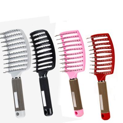 China 2022 Waterproof New Plastic Custom LOGO Professional Hair Scalp Massage Straightening Comb Hair Brush For Women for sale