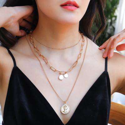 China Wholesale Fashion Necklace Jewelry Fashionable Hot Selling Women's Stacked Necklace Layered Double Layered Flexible Popular for sale