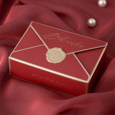 China Custom Logo Pink Square Shape Recyclable Luxury Wedding Favors Guest Gift Box Double Layer Wedding Drawer Candy Romantic Paper Gift Box for sale