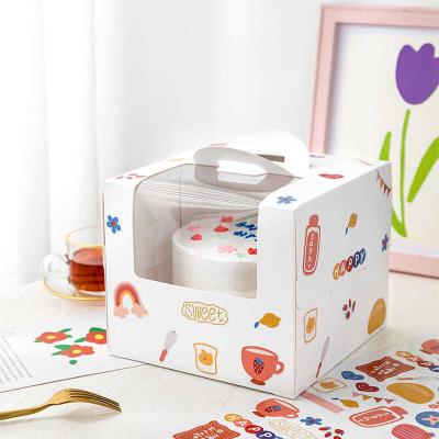 China OEM Recyclable Cardboard Paper Wedding Cake Boxes Birthday Gift Pastry Cup Custom Cake Box Logo Printed Food Grade White With Clear Window for sale