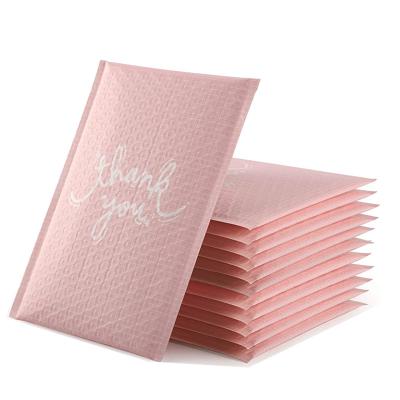 China jewelry & Watch & Eyewear Self Seal Custom Design Pink Packing Biodegradable Bubble Mailers Mailing Envelope Padded Waterproof Poly Thank You Bubble Bags for sale