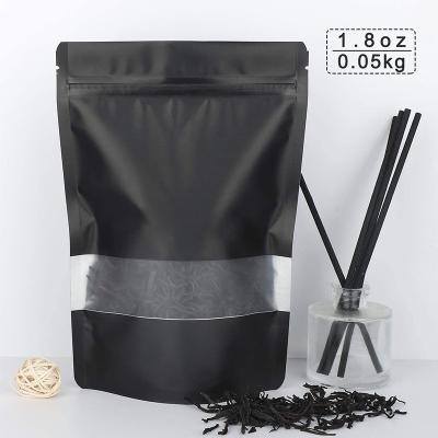 China Customized Logo Moisture Proof Frosted Stand Up Pouch Black Bags Smell Proof Cookie Mylar Packing Ziplock Bags for sale