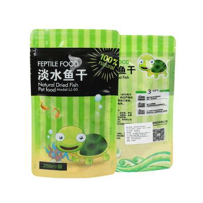 China Custom Flat Barrier Bottom Stand Up Pouch Zip Lock Compound Bag For Turtle Food Cat Food Packing Plastic Pet Food Bag Packaging Bag for sale