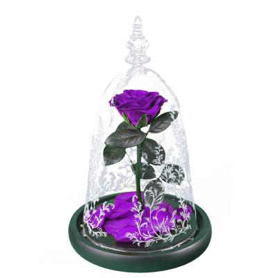 China Christmas Every Love Wholesale Beauty And The Beast Preserved Real Glass Roses for sale