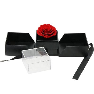 China Gift Every Love Gifts Jewelry Box For Women Real Rose Flower Preserved Eternal Stabilized Roses In Box for sale