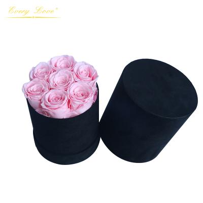 China Real Romantic Preserved Rose Every Love Preserved Flowers Gift Preserved Enternal Roses in Hat Box for sale