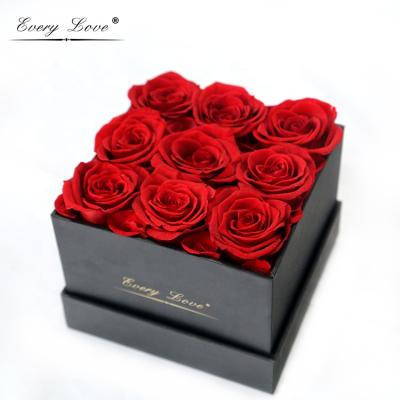 China Fasional Modernist Decorative Gift Every Love Lasting Black Box Packaging Forever Rose Gift Box For Christmas Eternal Preserved for sale