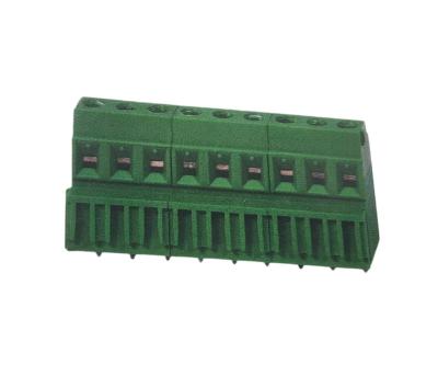 China Euro Terminal Block PA66 300V 10A Right Angle PCB Screw Terminal Block Connector for sale